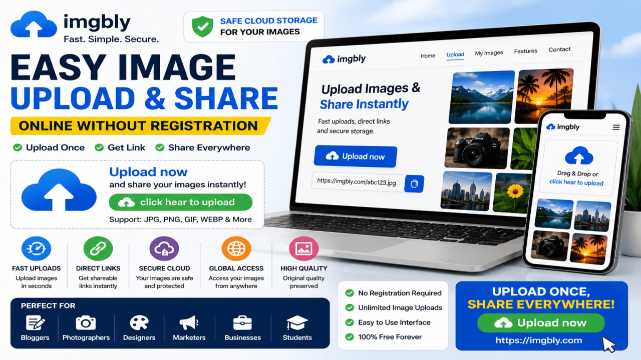 Easy Image Upload and Share Online Without Registration